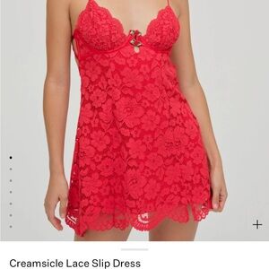 Red Lace Slip Dress